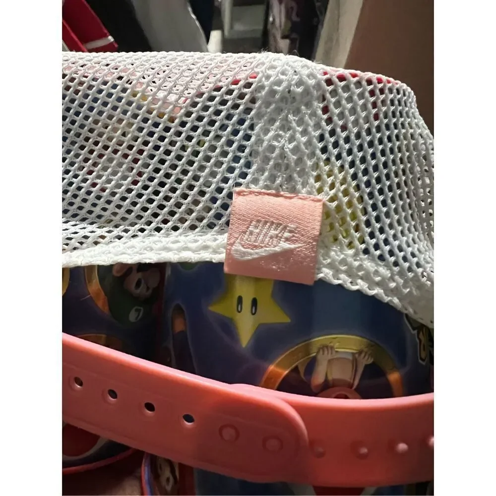 Vintage 90s 80s Nike Snapback Big Block Letters Truckers Nylon Pink Ball Cap